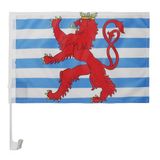 AZ FLAG Autovlag Luxemburg met rode leeuwen 45x30 cm Mesh Polyester Zuignap