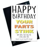 Gelukkige Happy Birthday Cards, Man Woman Cards, Funny Cards, Girlfriend, Friendship Card, Happy Birthday Cards, Funny Cards Farts Fun PC289