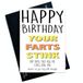 Gelukkige Happy Birthday Cards, Man Woman Cards, Funny Cards, Girlfriend, Friendship Card, Happy Birthday Cards, Funny Cards Farts Fun PC289
