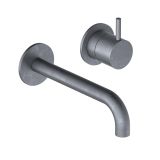 Hotbath Cobber wastafelkraan - inbouw - voorsprong 18cm - eengreeps - verouderd ijzer (zwart) CB105EXT18AI HBCB105