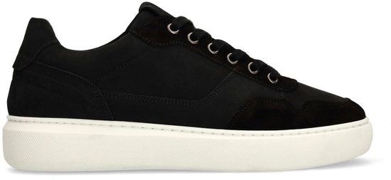 Manfield - Heren - Zwarte suède sneakers - Maat 44