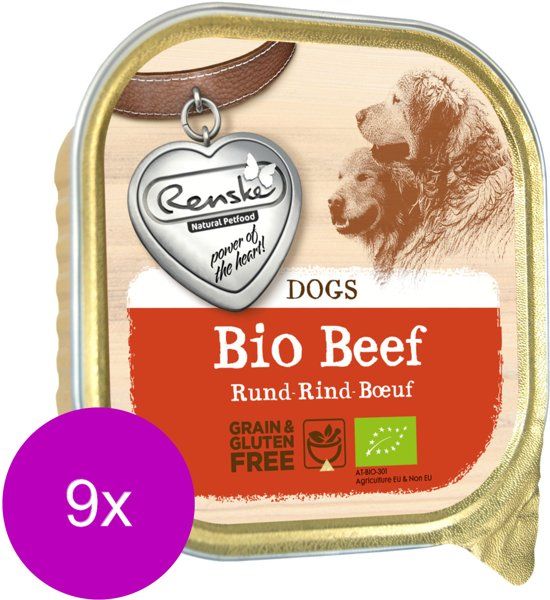 RENSKE Adult Bio Alu 300 g - Hondenvoer - 9 x Rund Graanvrij