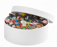 Merkloos Ronde witte hobby knutsel doos - dozen van karton - 12.5 x 5 cm - Hoedendoos - cadeauverpakking - surprise materiaal