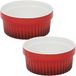 Excellent Houseware 4x Creme brulee schaaltjes/bakjes rood 9 cm van porselein - Tapas schaaltjes