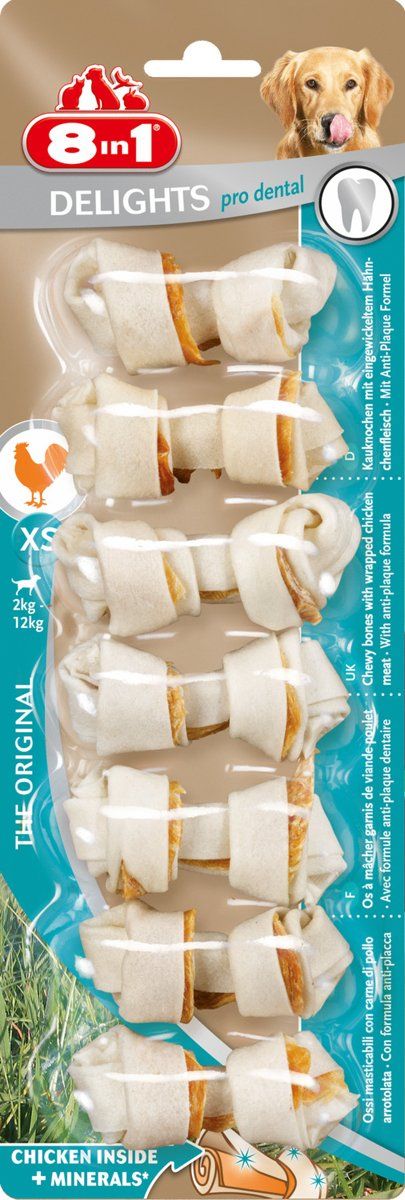 8in1 Dental Delights Kauwbot XS - Hondensnack - Kip