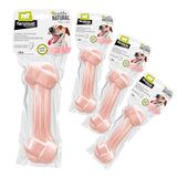 Ferplast Goodbite Natural L botspel voor mondhygiëne, ham, grote hond, 16-30 kg, 4 stuks à 140 g, totaal 560 g