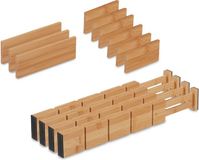 Merkloos Relaxdays ladeverdelers - 13-delige set - verstelbaar 34 - 43,5 cm - bamboe