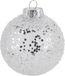 Merkloos / Sans marque Zilveren 4x Zilveren glitter kerstballen kunststof 8 cm type 1 - Kerstboomversiering zilver
