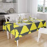 Bonamaison Tafelkleed, Anti-Mold, Sneldrogend, Waterdicht, 100% Polyester Tafellaken, Neon Geel, Rook, 140 x 160 Cm
