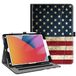 Fintie Hoesje voor iPad 9e/8e/7e generatie (2021/2020/2019) 26,2 cm - Hoekbescherming] Multi-hoek kijkstandaard Cover met zak en potloodhouder, Auto Sleep Wake, Amerikaanse vlag