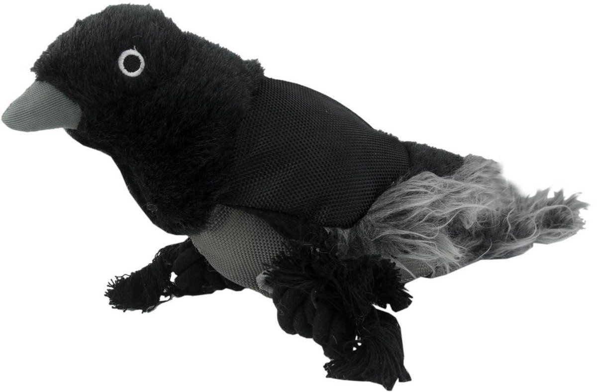Wild Life Collection Wild Life Dog Raven (Raaf) - Pluche Hondenspeeltje met Pieper en Flostouw