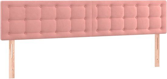 vidaXL Hoofdbord 100x5x78/88 cm Roze Fluweel