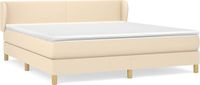 vidaXL Boxspring met matras stof crèmekleurig 180x200 cm
