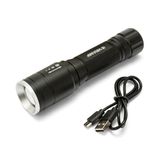 HUNTER: 5W oplaadbare LED-zaklamp met zoomfunctie.