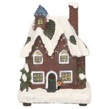Merkloos / Sans marque Kerstdorpen Kerstdorpen bouwen kersthuisjes 12 cm - Met verlichting - Kerstversieringen/kerstdecoraties