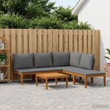 vidaXL - 6-delige set - Massief acaciahout & touw - Naturel