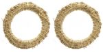 Decoris krans van stro - Set van 6x stuks - 35 x 6 cm