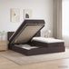 vidaXL - Ottomaanse - Bed - met - Matras - en - LED - Donkerbruin - 200 - x - 200 - cm - Stof