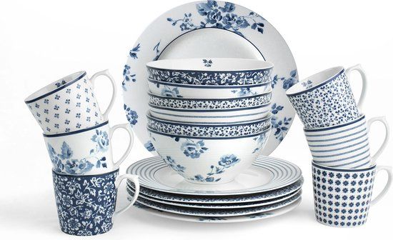 Laura Ashley Blueprint Collectables Serviesset - 18-delig - 4 persoons
