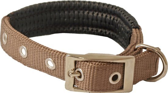 de Boon Hondenhalsband Nylon halsband 'SP' dubbel 20 mm x 50 cm, bruin bruin