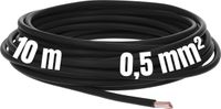 Kalitec 10 meter H05V-K 0,5 mm² zwart I kabel 0,5 mm2 als bedradingskabel I flexibele kernkabel PVC enkelader I meeraderig I schakeldraad