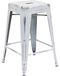 Tabouret de bar "Thekenhocker" en métal, blanc, aspect usé, sans dossier, pour intérieur et extérieur