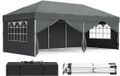 Songmics Pavillon pliant de 3 x 6 mètres pour jardin et fêtes - Gris foncé