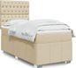 Maison Exclusive - Sommier À Lattes De Lit Avec Matelas Crème 90x200 Cm Tissu