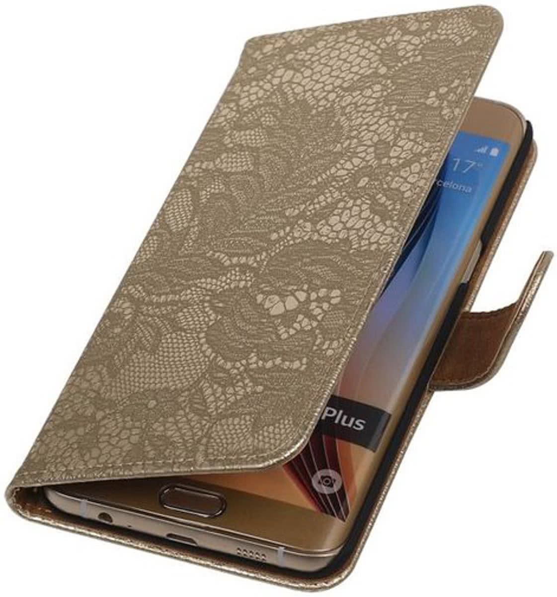 WalletCases.NL Lace Groen Hoesje - Samsung Galaxy S6 edge Plus - Book Case Wallet Cover