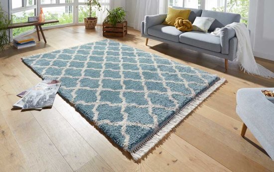 Mint rugs Hoogpolig Vloerkleed Pearl 103326 80x150 cm CrÃ¨me & Wit