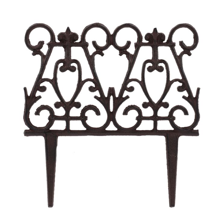 Esschert Design Decorative Cast Iron Black Metal Fencing Panel - 275mm