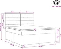 vidaXL LED Boxspringbed met Matras Crèmekleurig 140 x 200 cm Stof