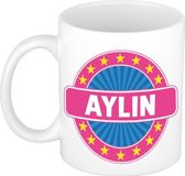 Bellatio Decorations Aylin voornaam koffiemok wit/roze 300 ml