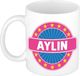 Bellatio Decorations Aylin voornaam koffiemok wit/roze 300 ml
