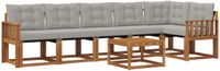 vidaXL - Acacia Hout Bank Loungeset 7-delig Naturel en Lichtgrijs