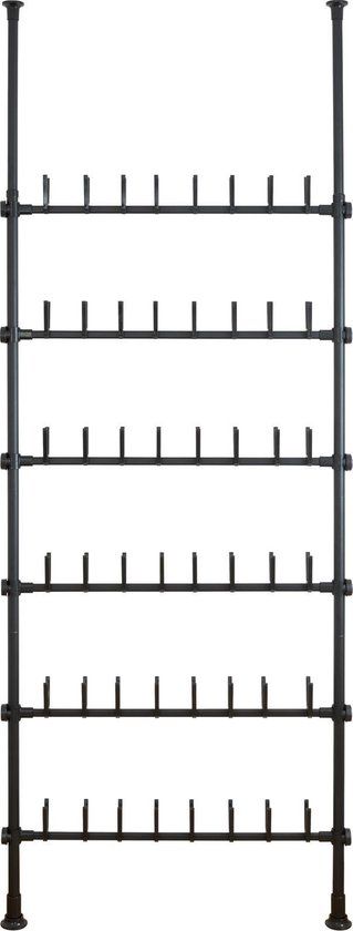 Wenko Telescopisch schoenenrek Herkules - 48 paar - Zwart