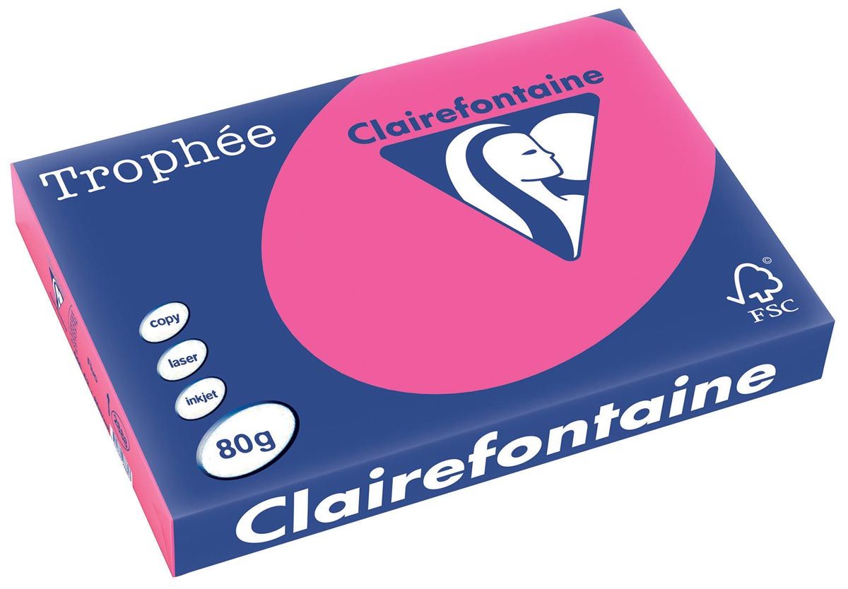 Clairefontaine Trophée Intens A3 fluo roze 80 g 500 vel