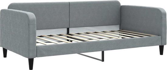 vidaXL Slaapbank 100x200 cm stof lichtgrijs
