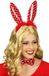 CHAKS Verkleed diadeem paashaas/bunny oren - stippen - rood/wit - one size
