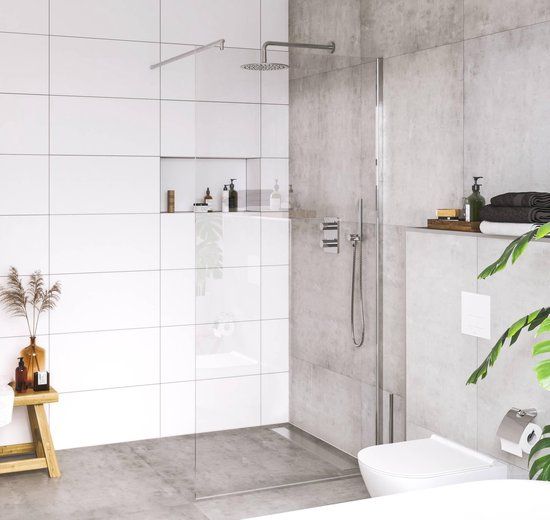 Saqu Solo Douchewand - 70x200 cm - Aluminium - Inloopdouche - Antikalk