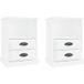 Icecat Tables de chevet 2 pcs Armoire de chevet Table de nuit Blanc brillant 43x36x60 cm