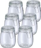 Zeller Voorraadpot/bewaarpot Alfie - 10x - 750 ml - glas - beugelsluiting - D11 x H14 cm