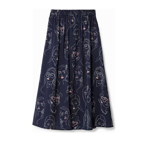 Desigual midi rok zwart