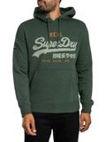 Superdry Vintage Logo Heritage Relaxed Hoodie Heren Denver Groen Gemêleerd 3XL