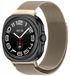 Wigento Samsung Galaxy Watch Ultra 47mm: Milanese metalen stalen mesh vervangende band met magnetische sluiting, beige