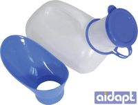 Aidapt Urinaal unisex - Draagbaar met adapter 1 liter inhoud - Blauw