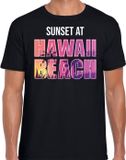 Bellatio Decorations Sunset Beach T-shirt Hawaii Beach Heren Zwart XXL