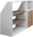 Vente-unique Meuble sous pente avec 1 porte, 2 étagères et 1 niche - Blanc et naturel - ADEZIO