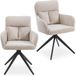 IDIMEX Eetkamerstoelen ELARA, set van 2, 360° draaibaar – beige