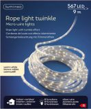 Lumineo Lichtslang - 567 LED lampjes - Warm Wit - 9 meter - Twinkel Effect